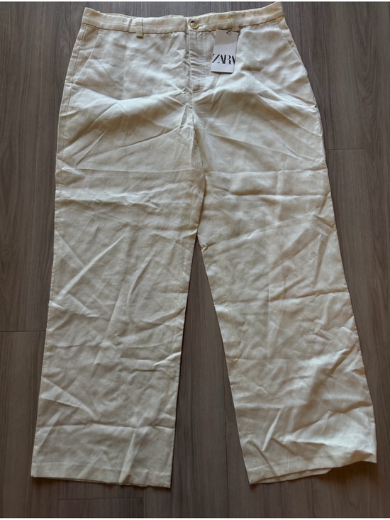 Zara Pants - Zara Cream Tailored Wide Leg Trousers NWT